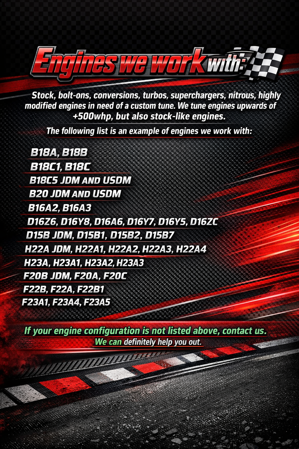 Factory Stock Basemap ECU Chip Tune – Honda P28, P30, P61, P72, P75, P05, P06, P07, P08