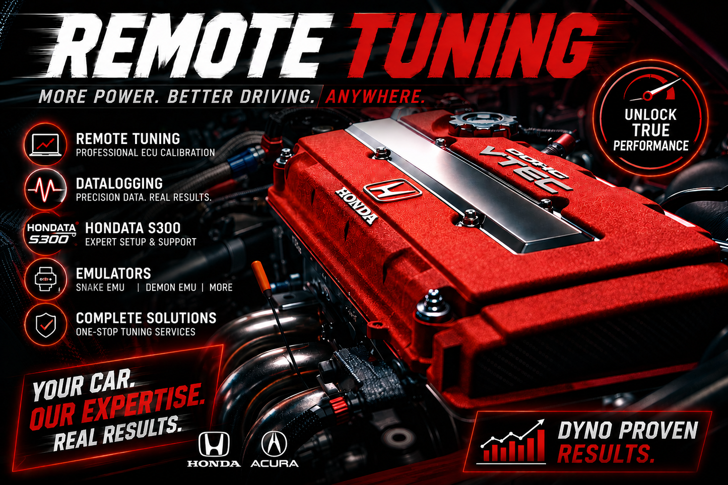 Custom Honda Street Tune Package – OBD1 ECU & Hondata S300 Remote Tuning